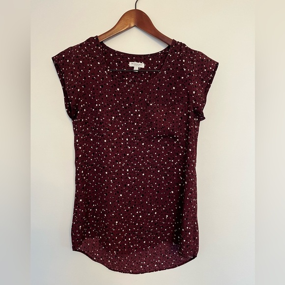 Reitmans Women's Burgundy Dot Top size XS - Picture 5 of 5